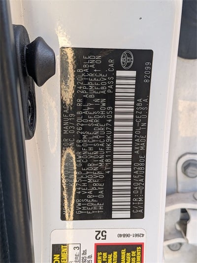 2019 Toyota CAMRY SE