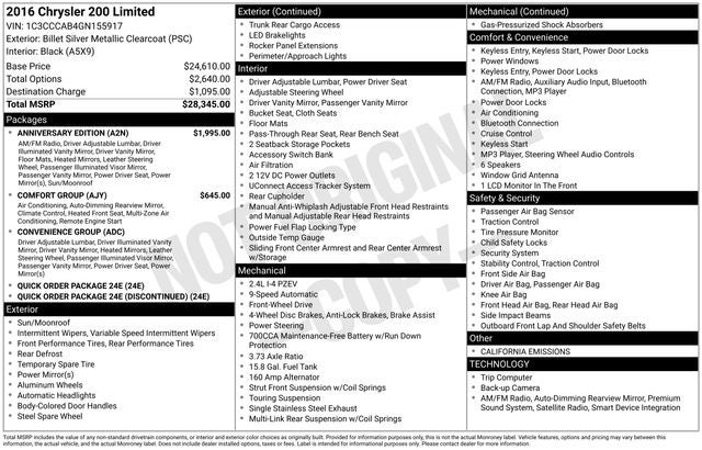 2016 Chrysler 200 Limited