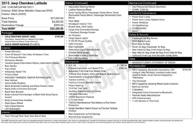 2015 Jeep Cherokee Latitude