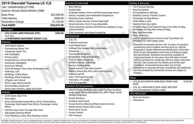 2019 Chevrolet Traverse LS