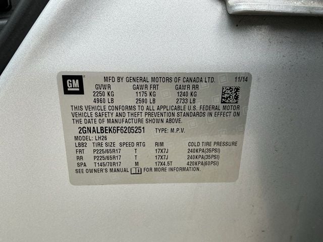 2015 Chevrolet Equinox LT 1LT