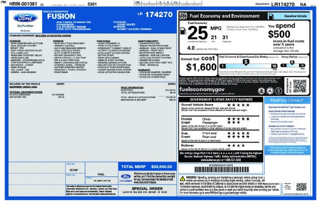2020 Ford Fusion Titanium