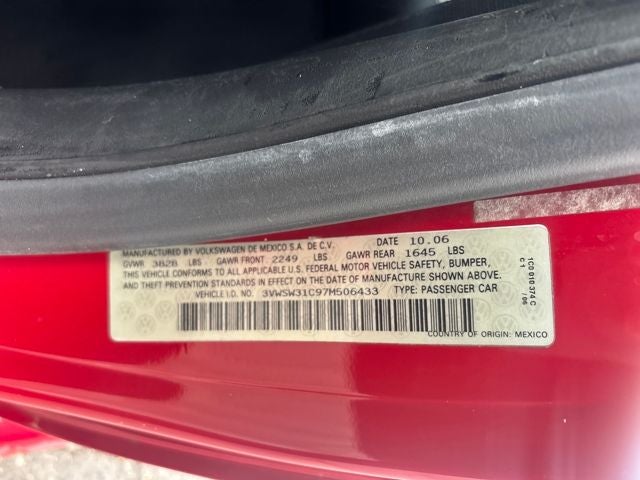 2007 Volkswagen Beetle 2.5L