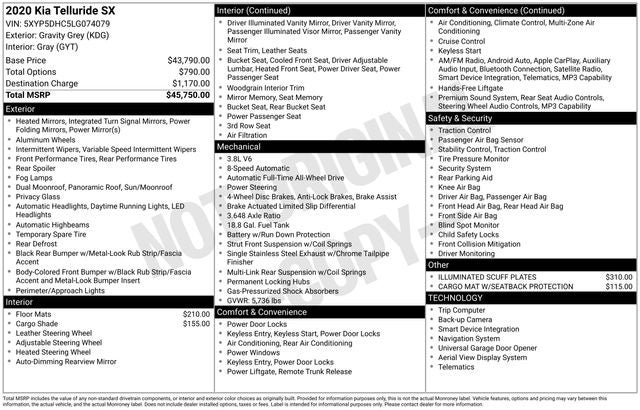 2020 Kia Telluride SX