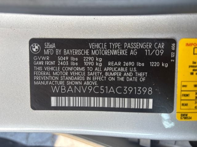 2010 BMW 5 Series 535i xDrive