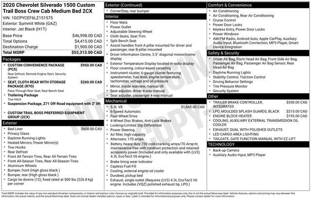 2020 Chevrolet Silverado 1500 Custom Trail Boss