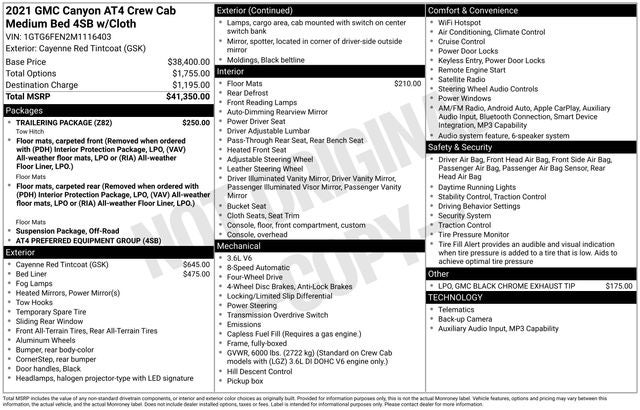 2021 GMC Canyon AT4 w/Cloth