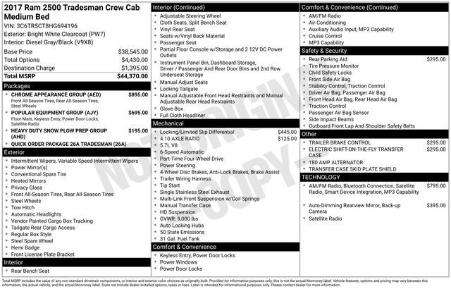 2017 RAM 2500 Tradesman